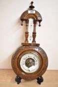 A small Victorian walnut pendant banjo barometer 42cm x 19cm