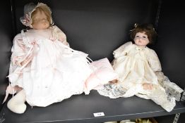 Two modern bisque headed Dolls, Boots Turner Design Sugar Britches and the other marked Angel