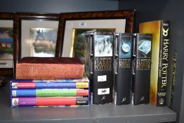 A selection of Harry Potter books including a Ted Smart boxed set of the first three volumes,