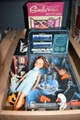 A small selection of childrens toys including a vintage Sindy's own wardrobe in original box with