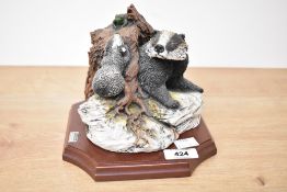 A Bossons hand painted animal group 'First Friend?' model number 2799 by B.Potts, measures 16cm