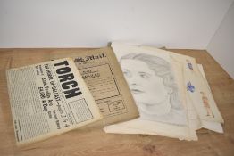 An early 20th century Daily Mail Edition in Braille, dated 1910, sold together with various pencil
