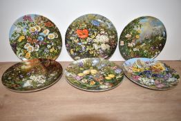 Six Furstenberg limited edition Wilde Schonheiten display plates