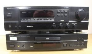 A Denon DRA 275 RD receiver and a Denon DCD 635 CD player