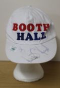 A Take That ' autographed ' cap ( Mark Owen missing ) so four members signed ( see photos ) these