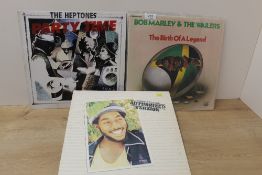 A lot of three Reggae vinyl albums - Wailers , Heptones and more