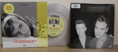 A lot of two seven inch singles - Bowie and Morrissey - and Morrissey - both sealed and mint -