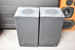 A pair of Celeste speakers by Kef - SP1107 - showing age wear around grills and in general - need