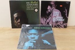 A John Coltrane later pressing lot with the iconic Blue Train on offer here - three albums in