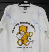 A Take That ' autographed ' Sweatshirt by all five members - ( see photos ) these signatures were