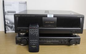 A Technics Power Amplifier A800 S MK II with seperate controls , remote and facsimile manual - a