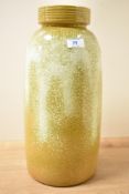 A vintage West German pottery vase, of shaped cylindrical form with short moulded neck and mottled