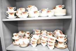 An extensive selection of Royal Albert Old Country Roses tea cups, saucers and side plates (qty)