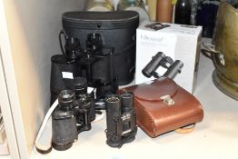 A pair of Nitrosport binoculars, sold together with Tronic binoculars, a leather Carl Zeiss case