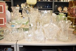 A collection of cut crystal table ware, to include Stuart crystal, Royal Doulton crystal ect