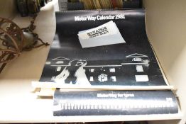 A Motorway 1980 circus calendar, h62cm, sold together with two other Motorway calendars, (3)