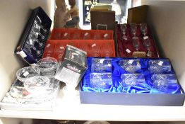 A set of Bohemia crystal glass tumblers, h9.5cm, sold together with 12 crystal wine glasses, 5 Da