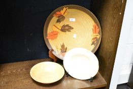 An attractive 1930's Royal Lancastrian pottery bowl, of dishes circular form with slightly crimped