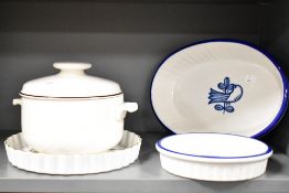 Two attractive Portuguese Vianado Castelo hand-painted dishes, of circular and oval form decorated