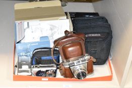 A vintage Kodak Retinette camera, sold together with a Canon Powershot A430 camera, a Canon