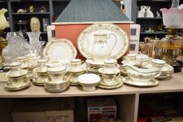 A large Aynsley Henley pattern ceramic dinner service, decorated with gilt edge and floral