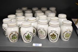 24 miniature Gloria concepts-franklinmint fine porcelain herb jars with covers, h8.5cm, sold
