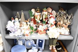 A pair of Christmas soldier nutcrackers, h30cm, sold together with various other Christmas