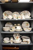 A Queens fine bone china 'Virginia' pattern dinner service, decorated with strawberry's and