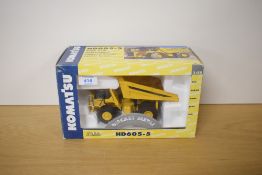 A Joal 1:50 scale die-cast, 291 Komatsu HD605-5 Dump Truck, boxed with internal packaging present