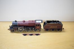 A Bachmann Brassworks 0 Gauge LMS 2-6-0 Loco & Tender, 13000 in traditional burgundy livery,