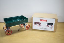 A Mamod Steam Roller Trailer, green, boxed with internal packaging present, appears unused