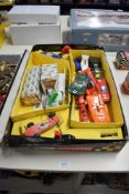 Scalextric, Part Set No GP32 includes both racing cars 1961 Lotus & Cooper, one missing a wheel,