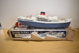 A Tri-ang clockwork and plastic Scale Model, RMS Pretoria Castle, key present, appears in working