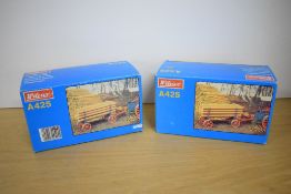 Two Wilesco A425 Lumber Wagon, both boxed, appears as new, both boxes have slight wear