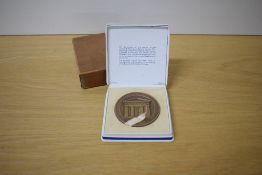 A 1938 LMS/ London and Birmingham Railway Centenary Medallion in fitted case with Compliments Slip