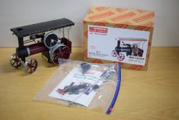 A Mamod Limited Edition Steam 4 Fun Live Steam TE1A Steam Tractor, silver boiler, maroon body and