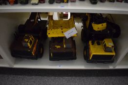 Tonka Toys, playworn Turbo Diesel Crane, Dumper and Tow Truck