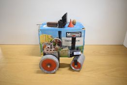 A Mamod Live Steam SR1A Steam Roller, burner tray present, funnel present, in original box, box