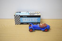A Minimodels Tri-ang Scalextric Car, C65 Alfa Romeo in blue with racing number 14, driver wearing