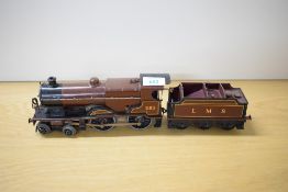 A Hornby clockwork 0 Gauge 4-4-0 LMS Loco & Tender, No 2 Special Compound 1185, in traditional