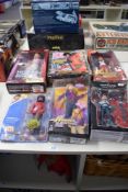 Six modern Dolls and Figures, Ciri The Witcher Wild Hunt, Mattel Hannah Montana, Hight School