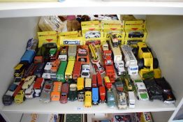 Playworn die-casts, Dinky Triumph Herald and Jaguar 3.4 Litre, Corgi, Matchbox, Tonka and similar,