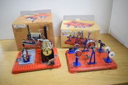 Two Mamod Live Steam Items, SP4 Steam Engine with burner tray present and WS1 Workshop, both in