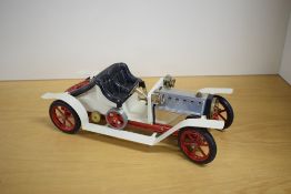 A Mamod Live Steam Roadster, cream, very little use