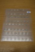 GB Silver Threepences, George VI, 1937 x4, 1938 x4, 1939 x5, 1940, 1941 x22, 1942 x11, 1943 x9, 56