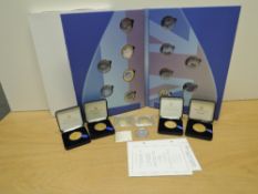 Flight Related Medallions, CPM Coins Silver 1/2oz WWII Aircraft, Century of Flight x4, Concorde,