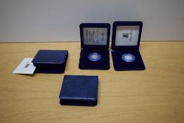 Four Royal Mint 1982 Silver Proof Piedfort 20p Coins, all in plastic capsules in fitted cases with
