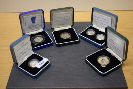 Royal Mint Proof Coins, 1999 Rugby World Cup and 2001 Wireless Bridge the Atlantic Marconi Two
