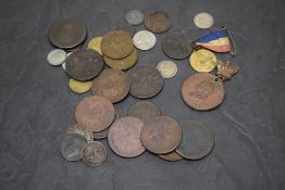 GB & World Coins and Medallions, George III 1807 Penny, Queen Victoria 1854, 1855 & 1859 Pennies,