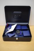 Modern World Coinage and a Lockable Coin Box, Crown sized Coins, 2001 Don Bradman, Century of Flight